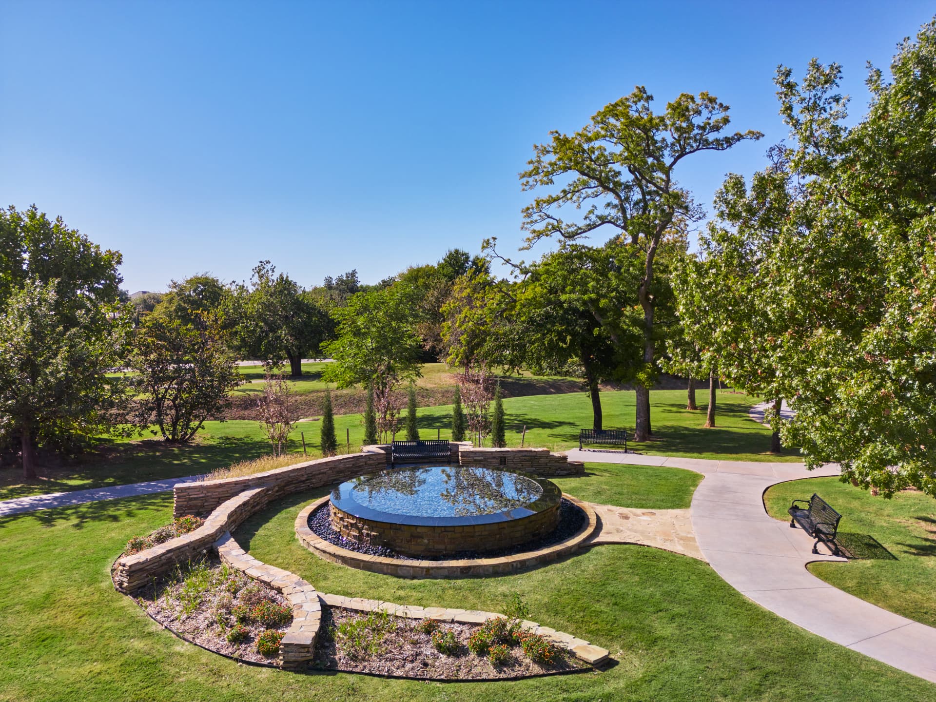 Love Family Fountain elevated view